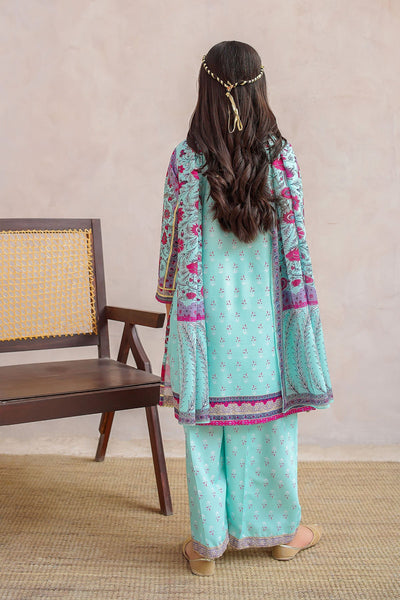 Swiss Lawn Digital Printed Mint Stitched Suit - Ochre