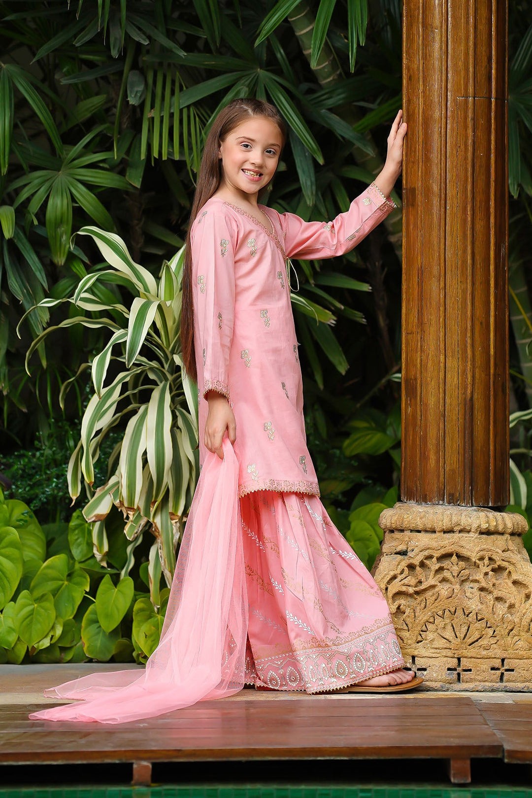 Cotton Printed Pink Stitched Suit - Ochre