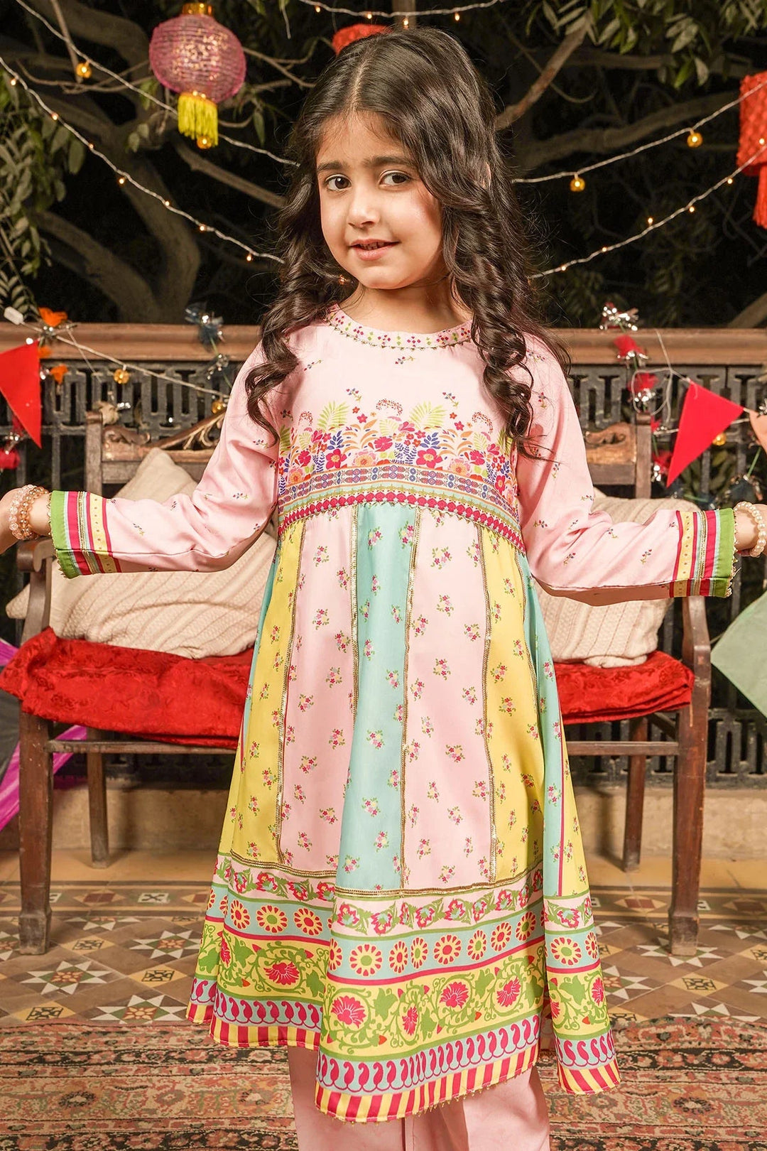 Poly Lawn Digital Printed Light Pink Stitched Suit - Ochre