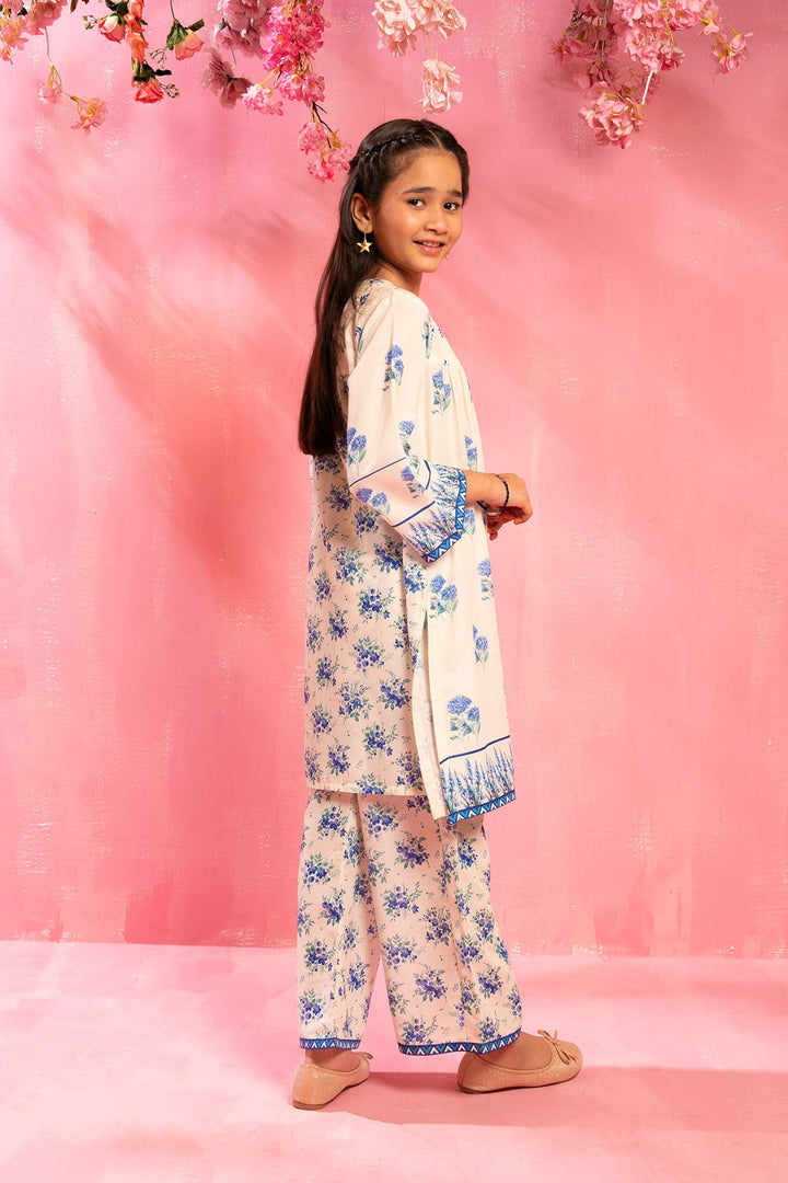 Swiss Lawn Digital Printed Off White Stitched Suit - Ochre