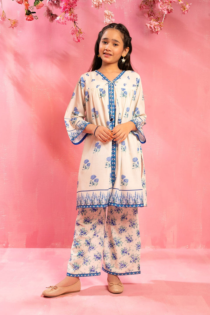Swiss Lawn Digital Printed Off White Stitched Suit - Ochre