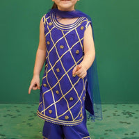 Rod Silk Blue Stitched Suit - Ochre