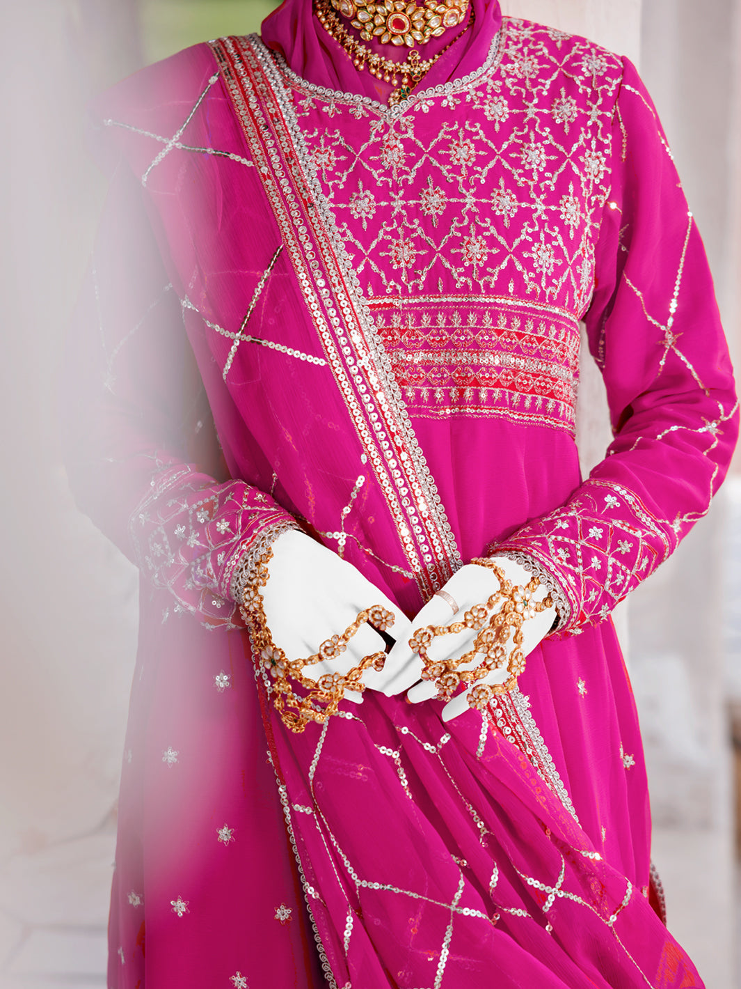 Chiffon Pink Stitched Suit - J. Junaid Jamshed
