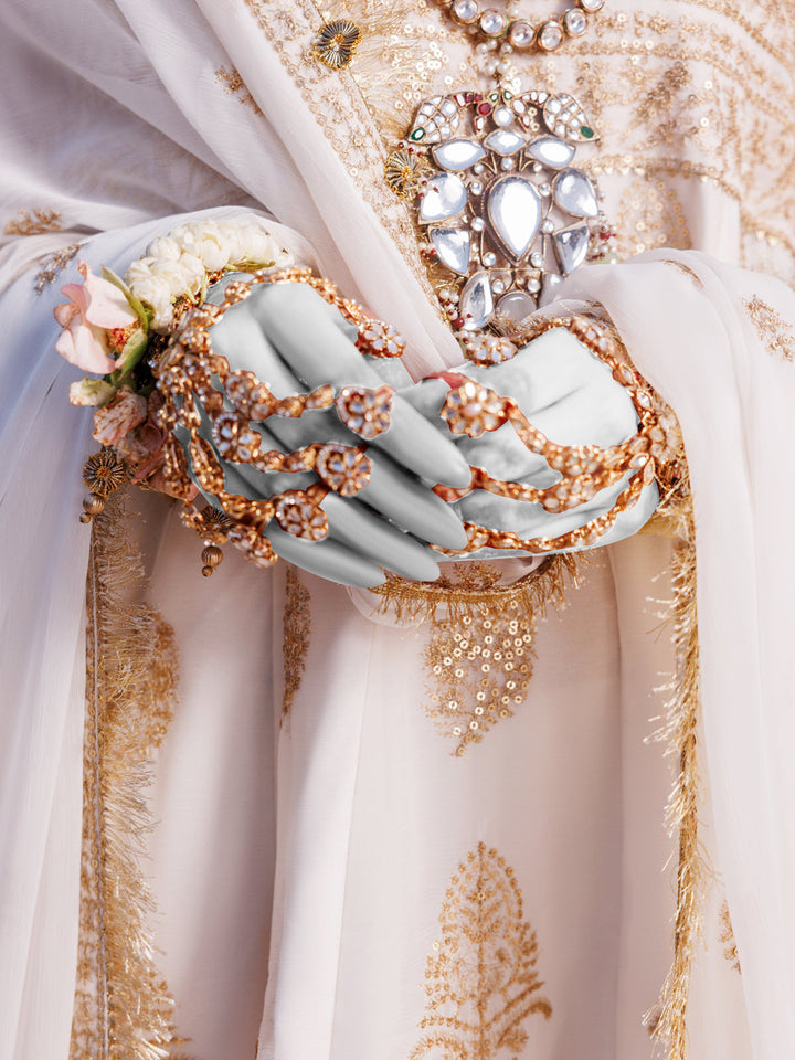 Chiffon Off White Stitched Suit - J. Junaid Jamshed