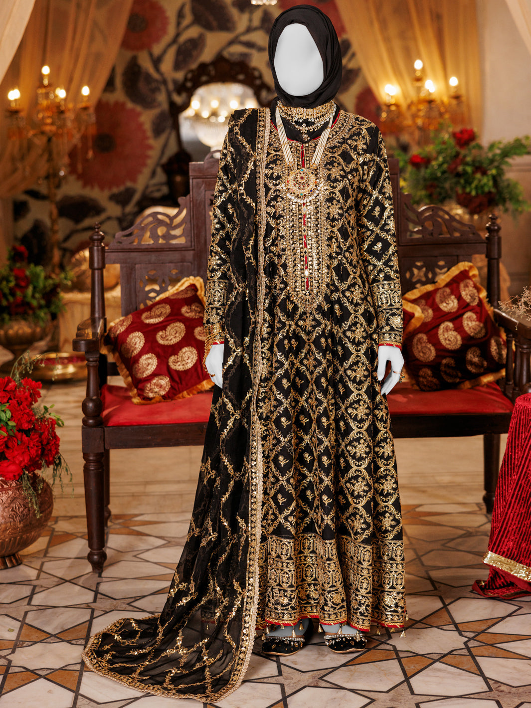 Chiffon Black Stitched Suit - J. Junaid Jamshed