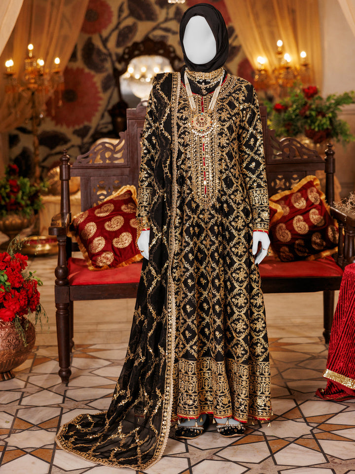 Chiffon Black Stitched Suit - J. Junaid Jamshed