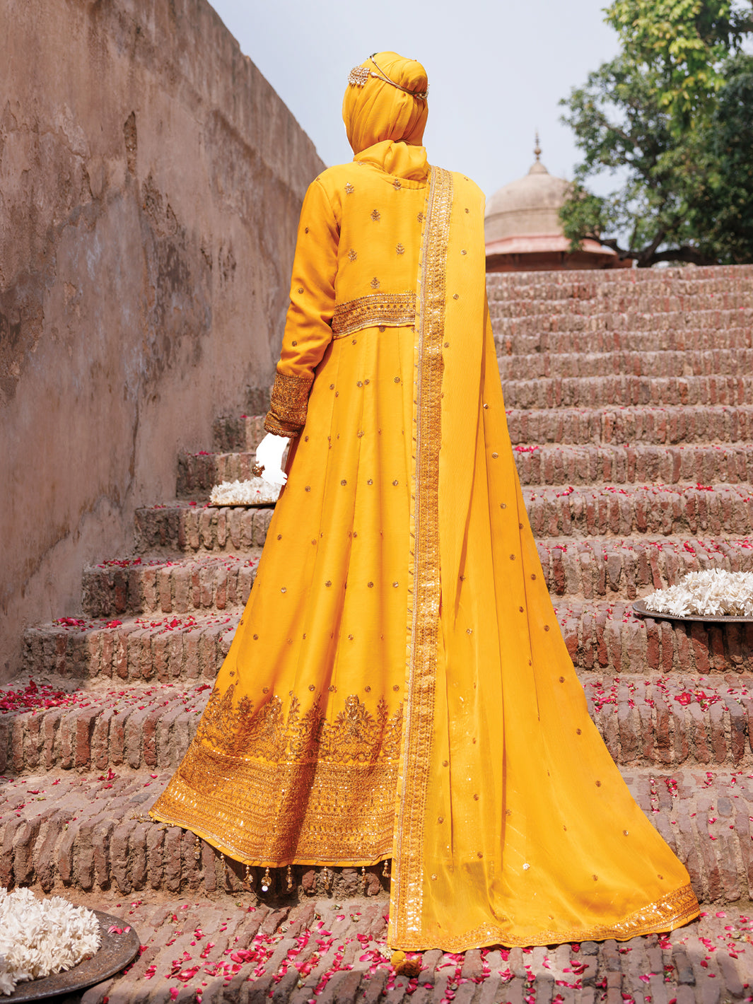 Chiffon Yellow Stitched Suit - J. Junaid Jamshed