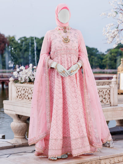 Chiffon Pink Stitched Suit - J. Junaid Jamshed