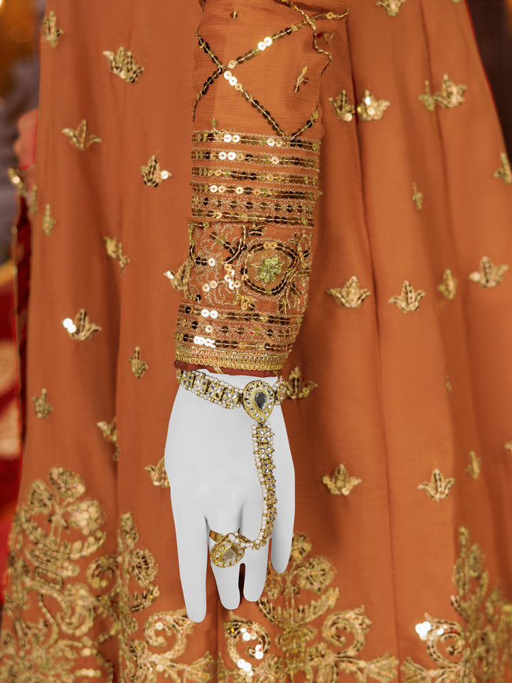Chiffon Brown Stitched Suit - J. Junaid Jamshed