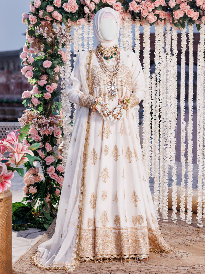 Chiffon Off White Stitched Suit - J. Junaid Jamshed
