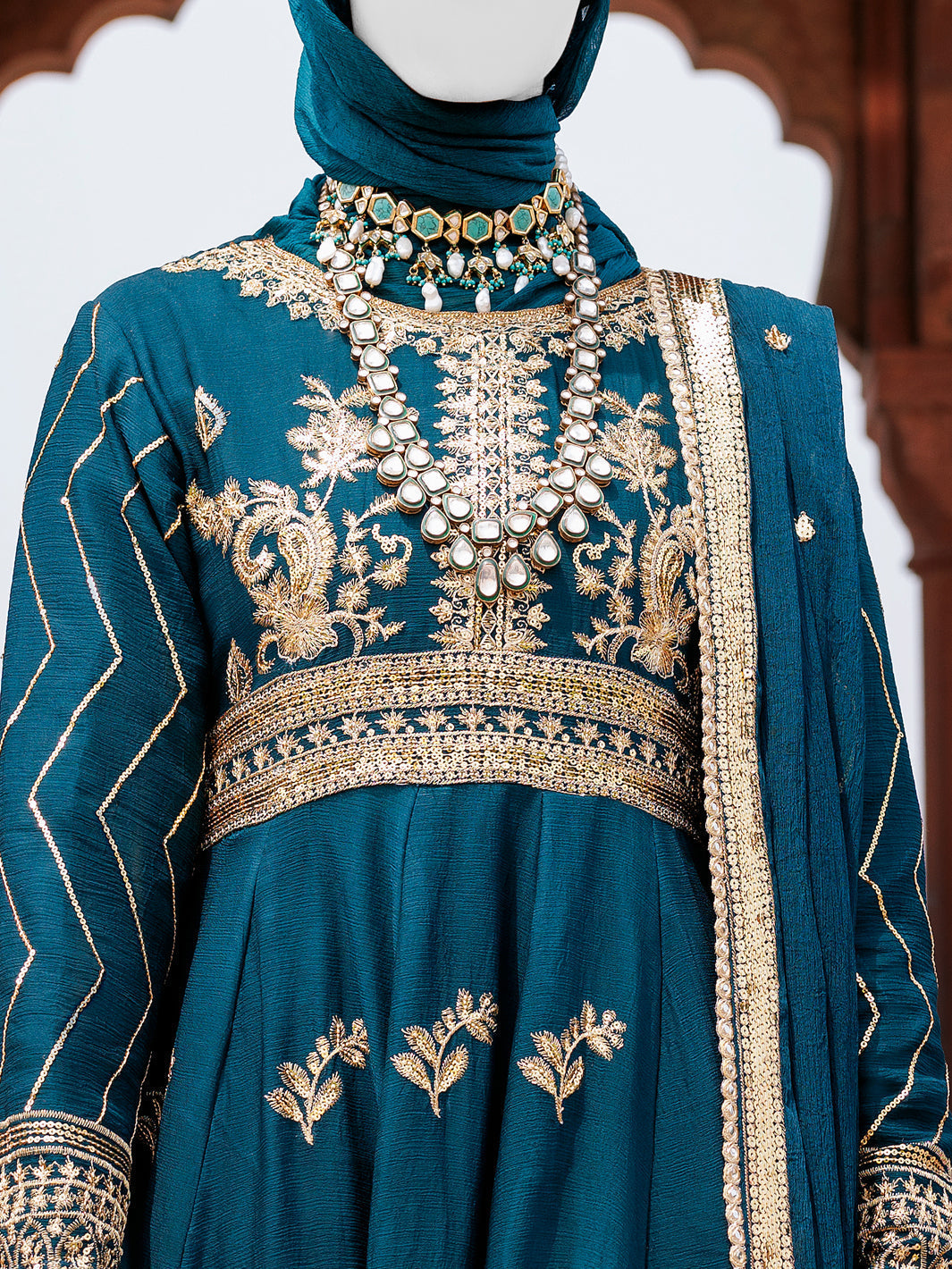 Chiffon Green Stitched Suit - J. Junaid Jamshed