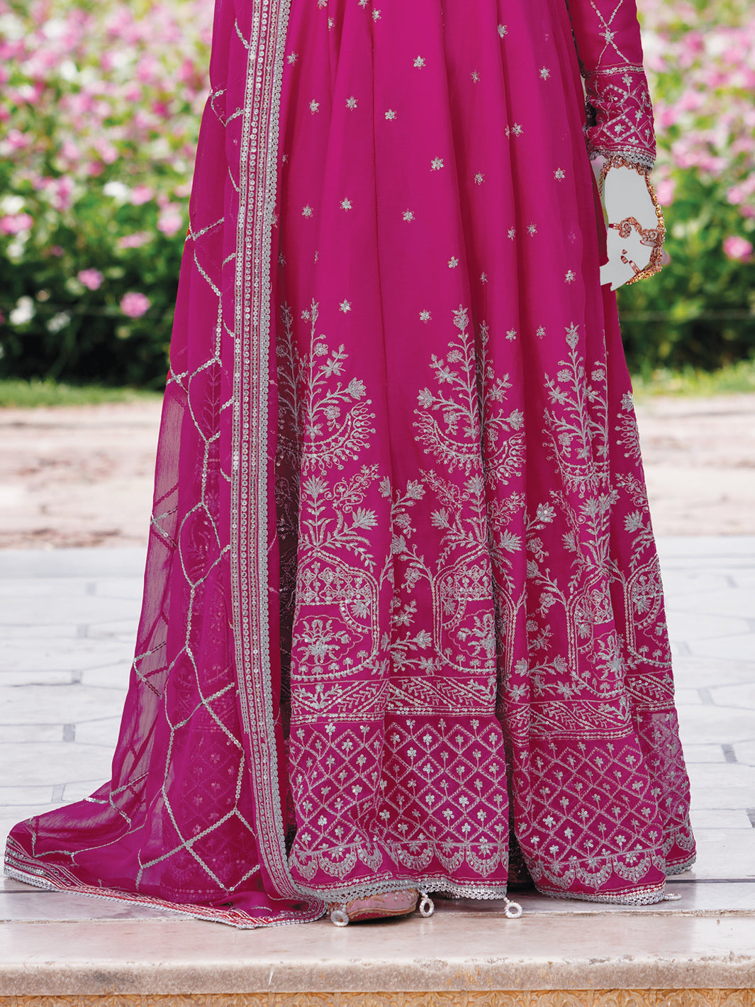 Chiffon Pink Stitched Suit - J. Junaid Jamshed