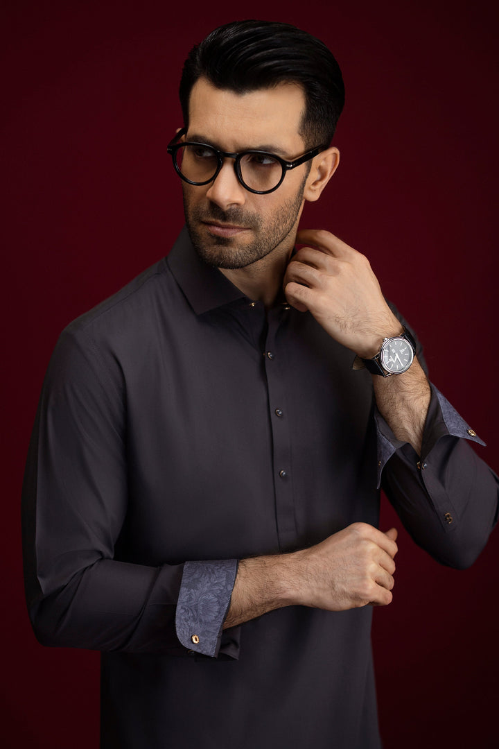 Blended Charcoal Shalwar Kameez - Cast & Crew