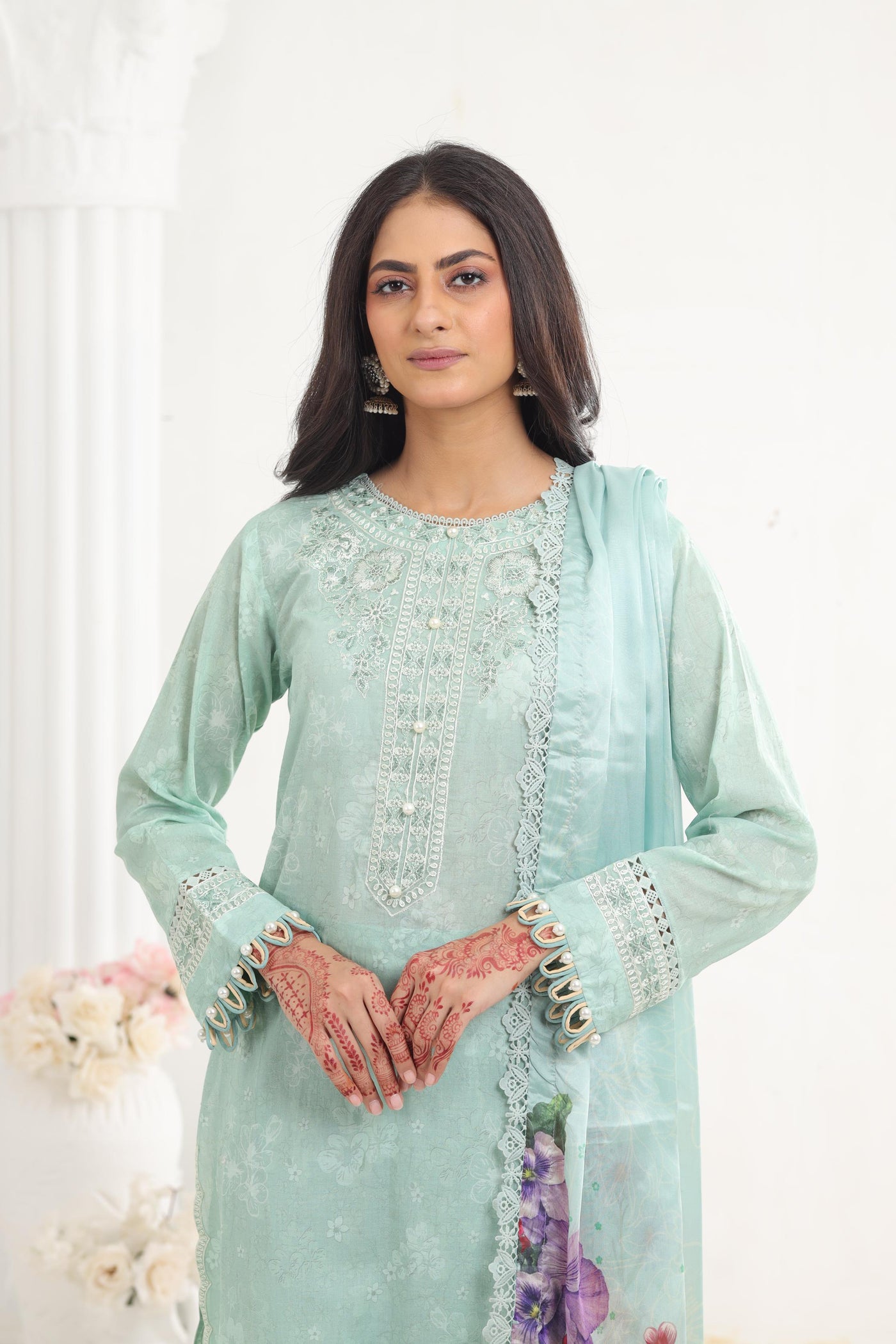 Sage - Farasha Seraya Stitched Lawn SS'24