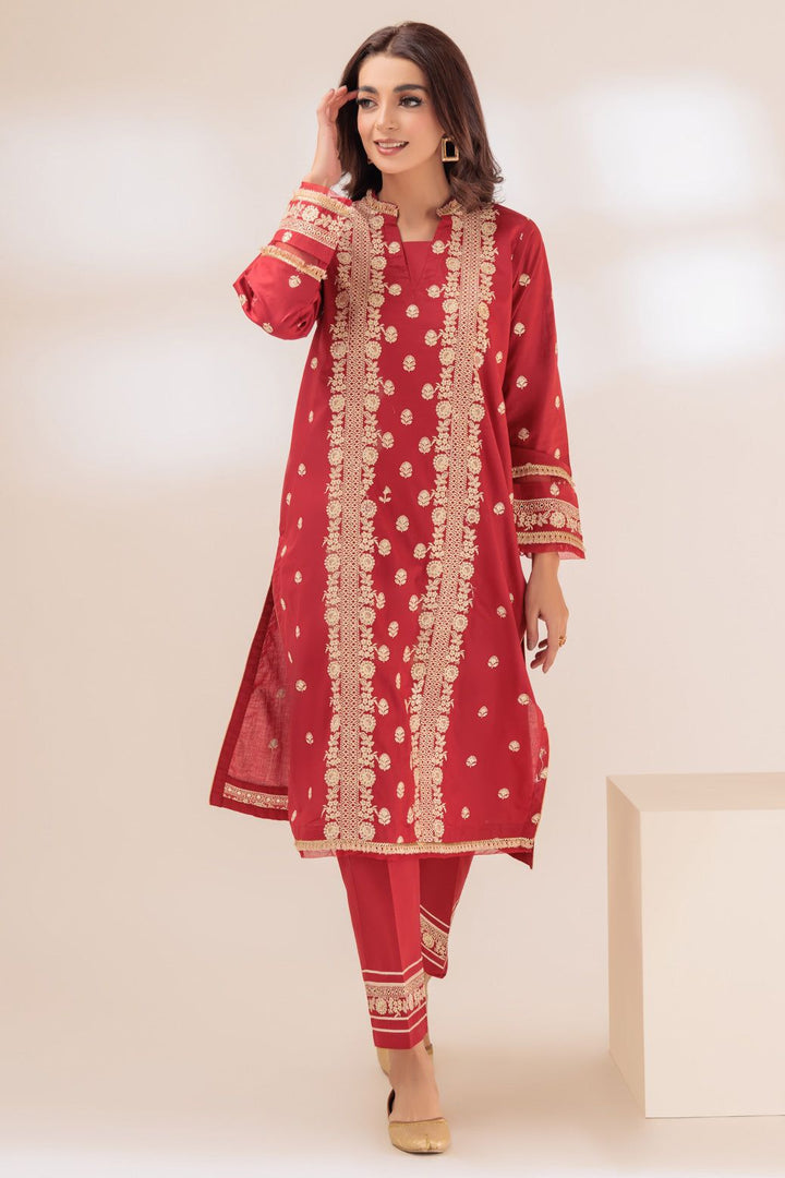 Cambric Red 2 Piece Stitched Suit - Bonanza
