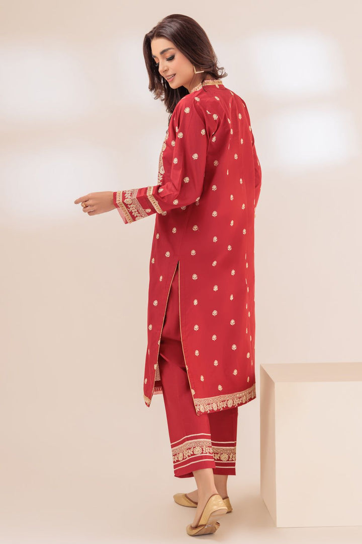 Cambric Red 2 Piece Stitched Suit - Bonanza