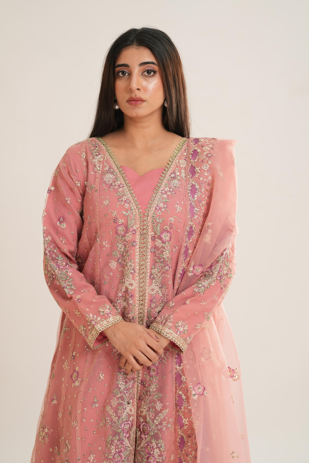 Seraira - Afrozeh La Fuchsia Stitched