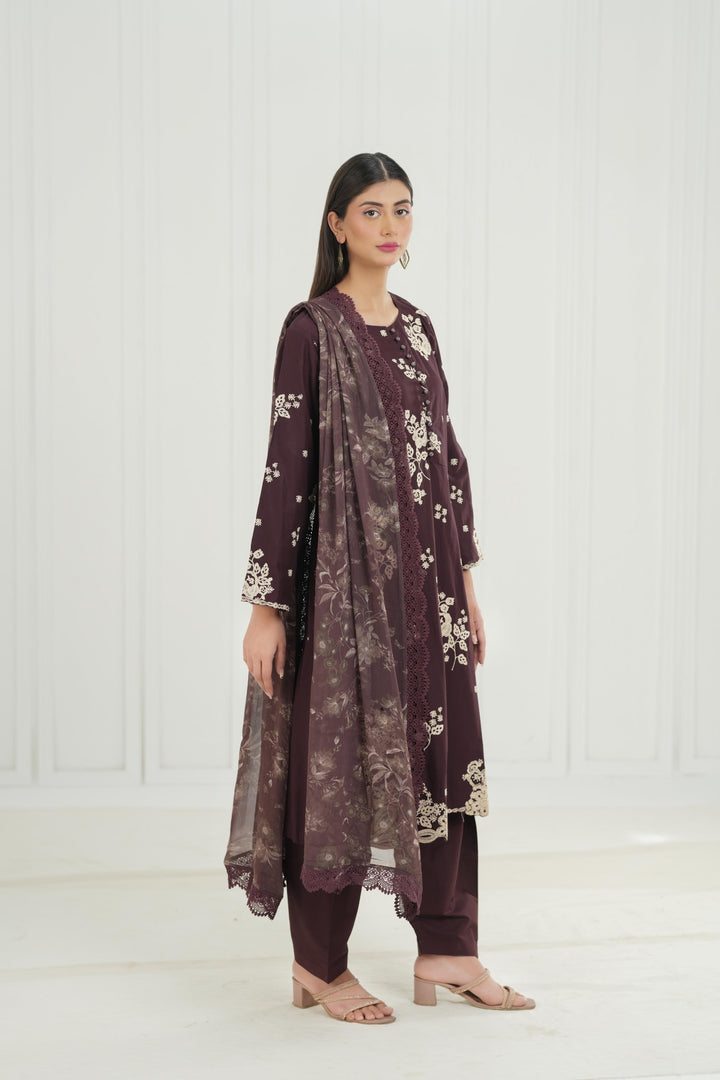 Shadow Perse - Cross Stitch Embroidered Lawn Stitched