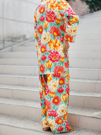 Lawn Multicolor Stitched Suit - J. Junaid Jamshed