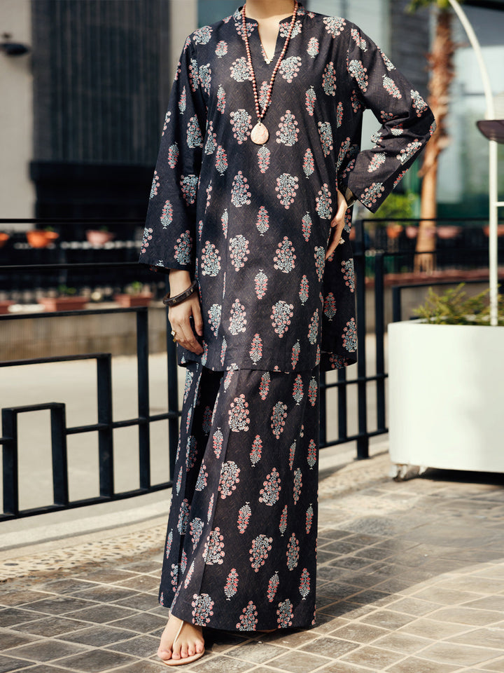 Lawn Black Stitched Suit - Almirah