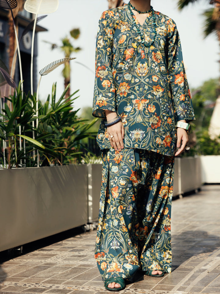 Lawn Teal Green Stitched Suit - Almirah