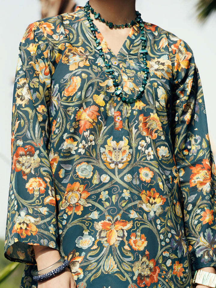 Lawn Teal Green Stitched Suit - Almirah