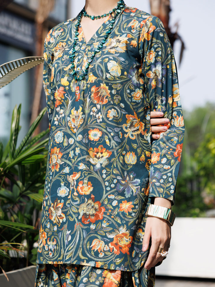 Lawn Teal Green Stitched Suit - Almirah