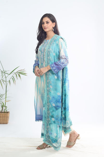 Lawn Multi Stitched Signature Prints - Nureh