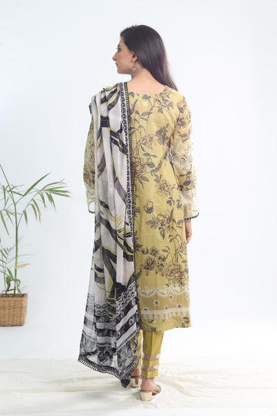 Lawn Beige Stitched Signature Prints - Nureh