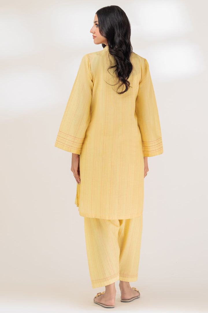 Lawn Yellow 2 Piece Stitched Suit - Bonanza