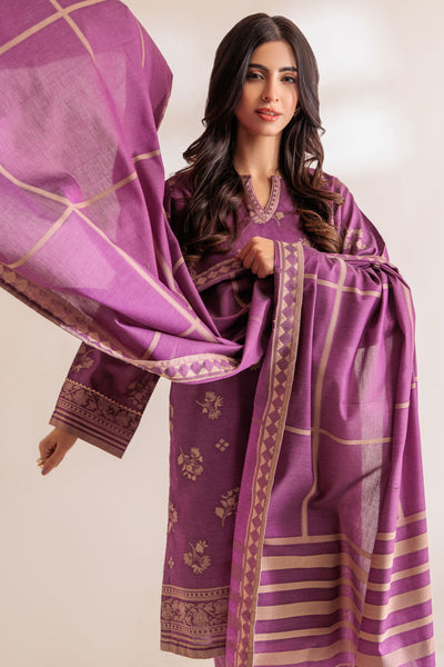 Jacquard Purple Stitched Suit - Bonanza