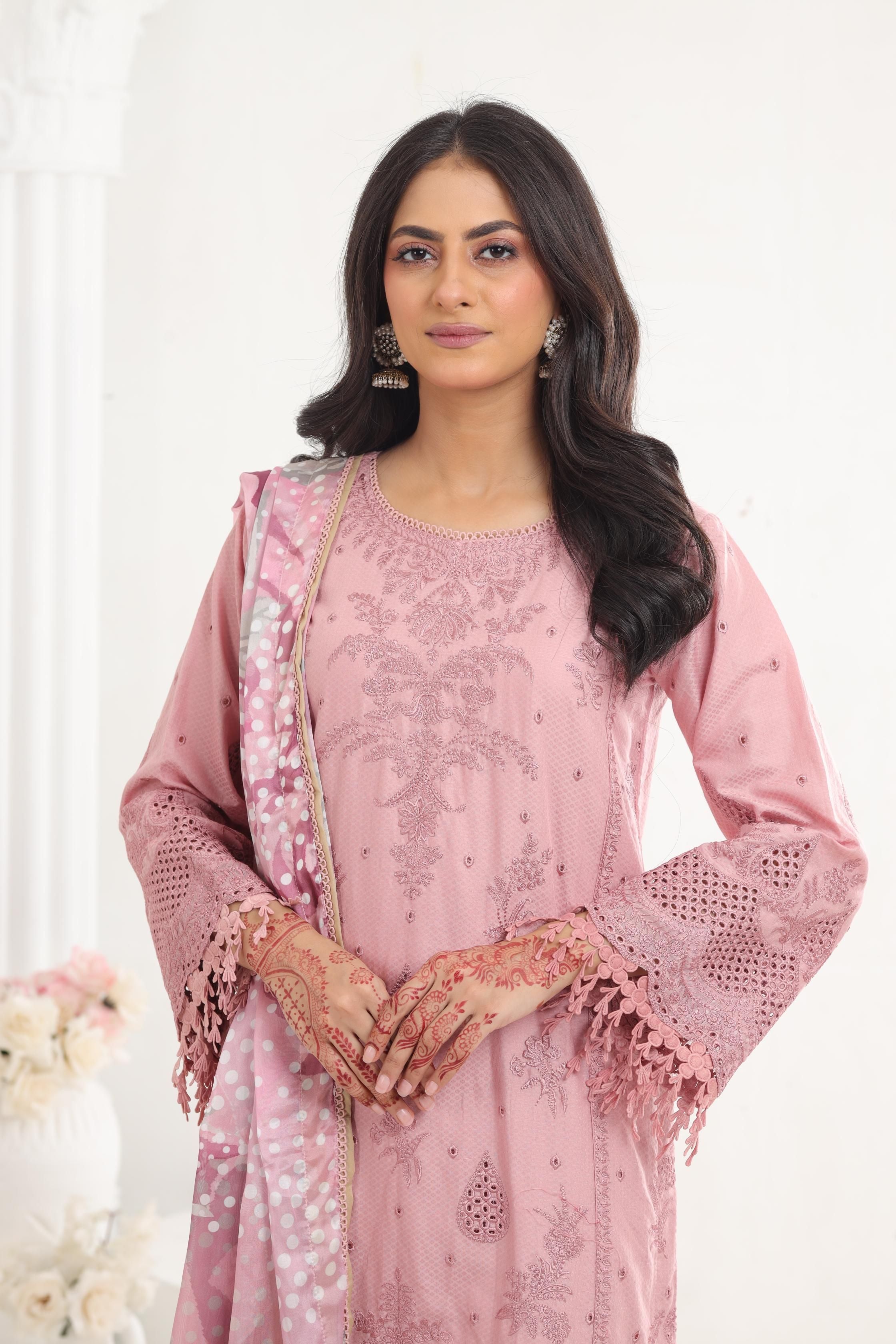 Design 1 - Jazmin Iris Lawn Stitched – Janan