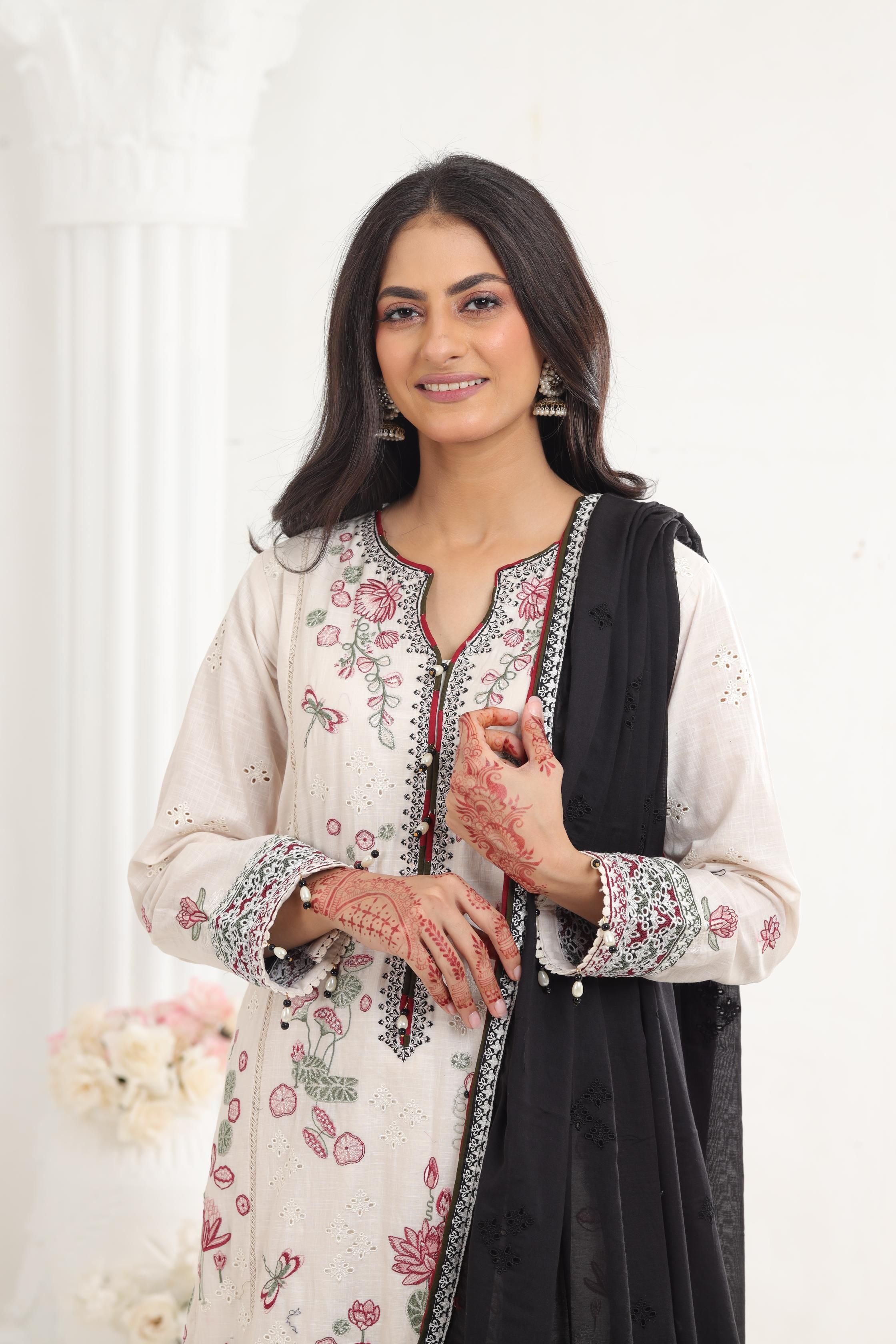 Design 8 - Jazmin Iris Lawn Stitched – Janan