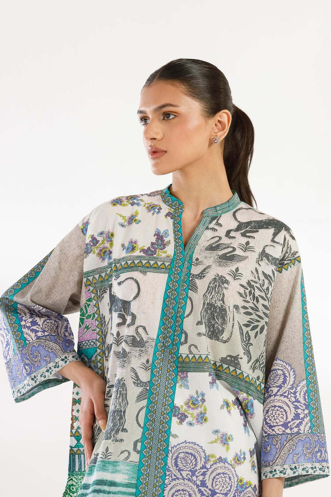 Linen Multi Stitched Suit - Sana Safinaz