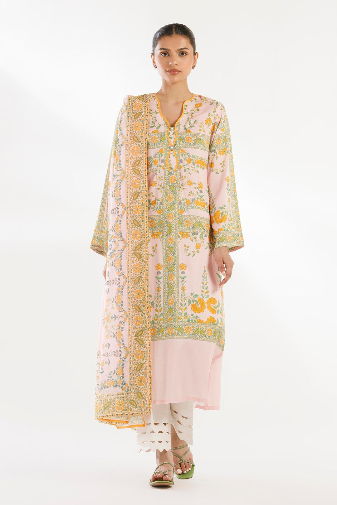 Lawn Tea Pink Stitched Suit - Sana Safinaz