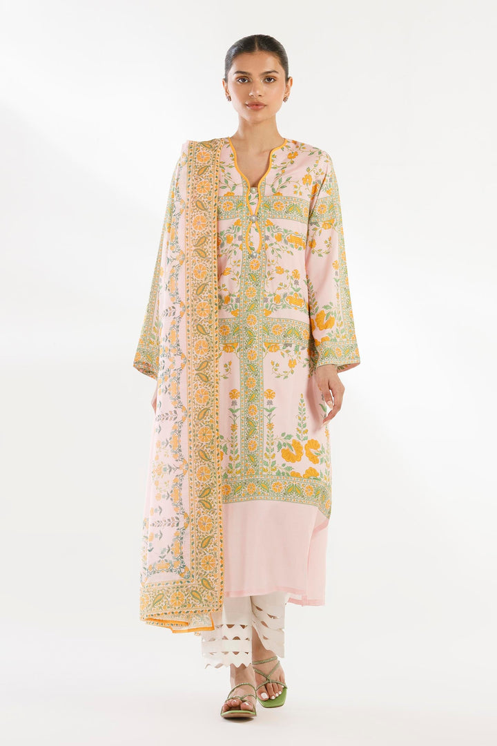 Lawn Tea Pink Stitched Suit - Sana Safinaz