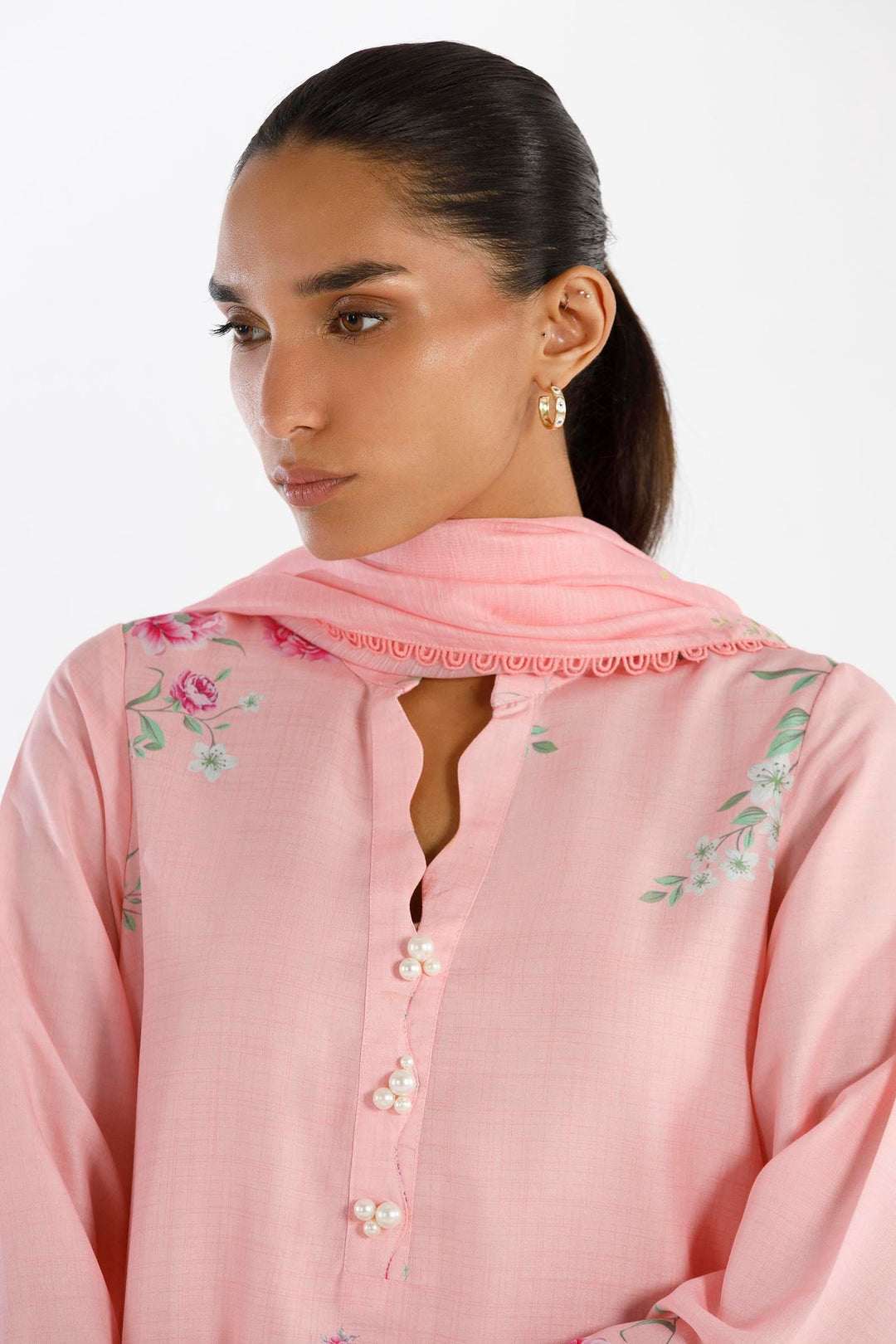Blended Viscose Baby Pink Stitched Suit - Sana Safinaz