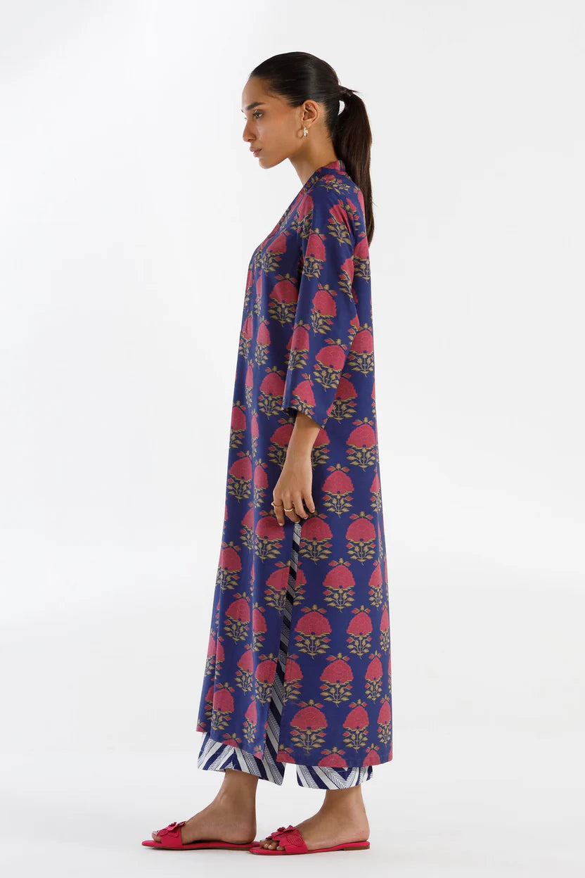 Lawn Navy Blue Stitched Suit - Sana Safinaz