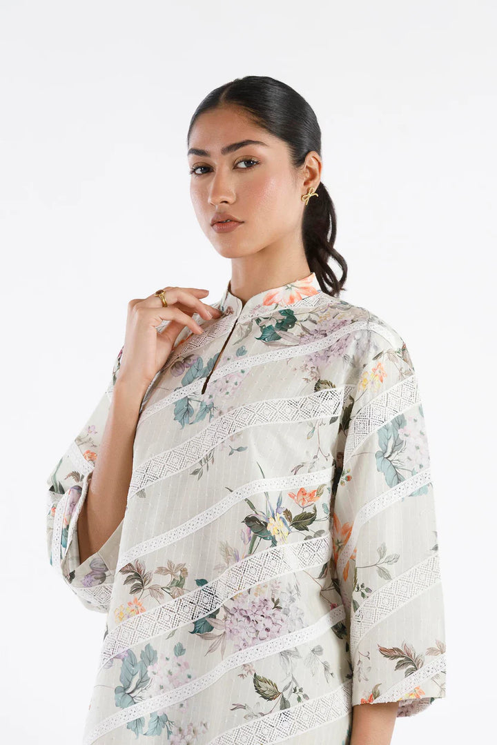 Brochia Light Green Stitched Suit - Sana Safinaz