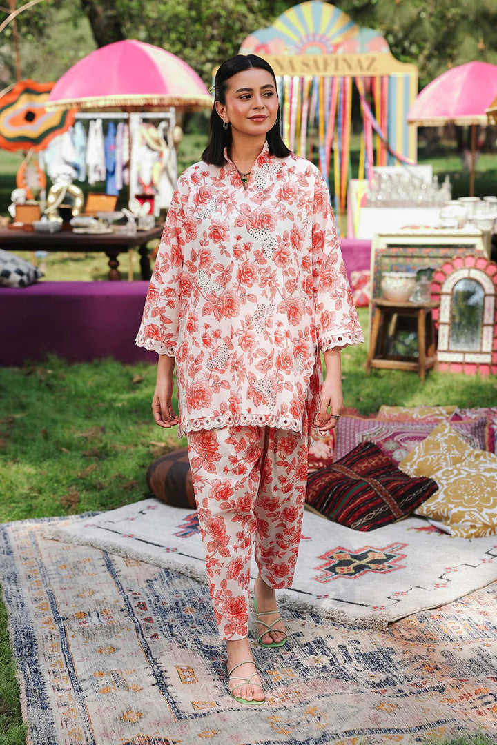 Lawn Pink & Offwhite Stitched Suit - Sana Safinaz
