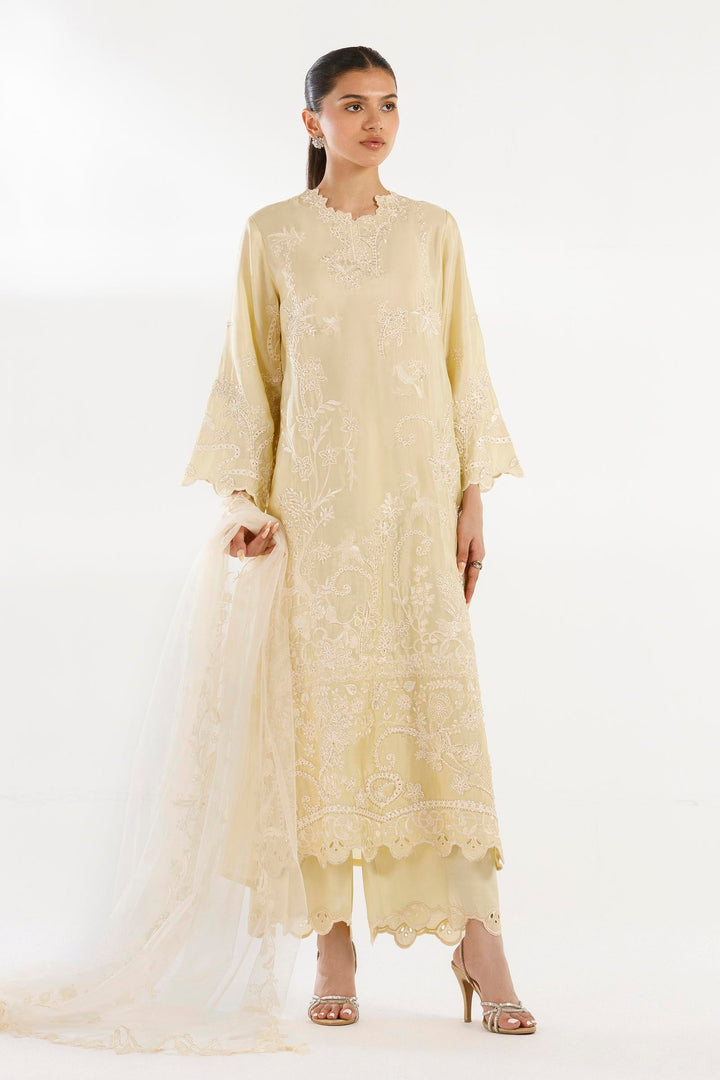 Sheesha Silk Pista Stitched Suit - Sana Safinaz