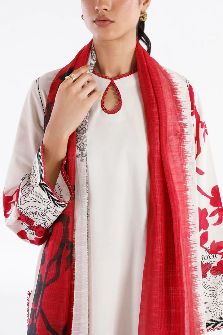 Lawn Beige Stitched Suit - Sana Safinaz