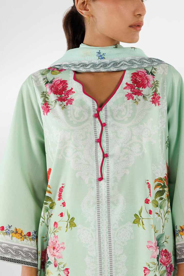 Lawn Light Green Stitched Suit - Sana Safinaz