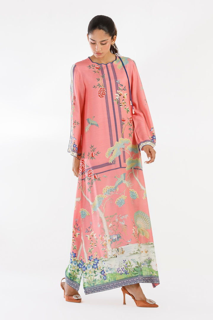 Raw Silk Pink Kurti - Sana Safinaz