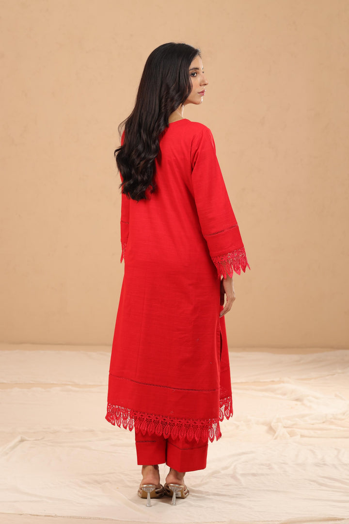 Khaddar Red 2 Piece Suit - Stonez