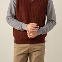 Lambs Wool Rust Designer Sweater - Cambridge