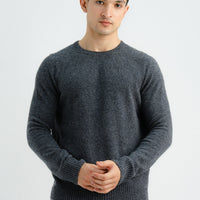 Plain Grey Raglan Crew Full Sleeves Sweater - Cambridge