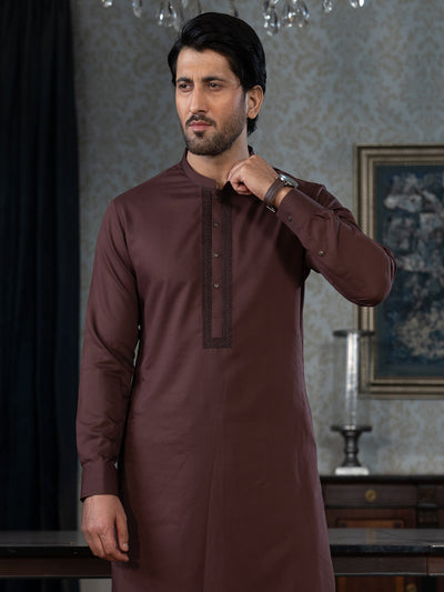 Blended Burberry Puce Kurta Trouser - J. Junaid Jamshed