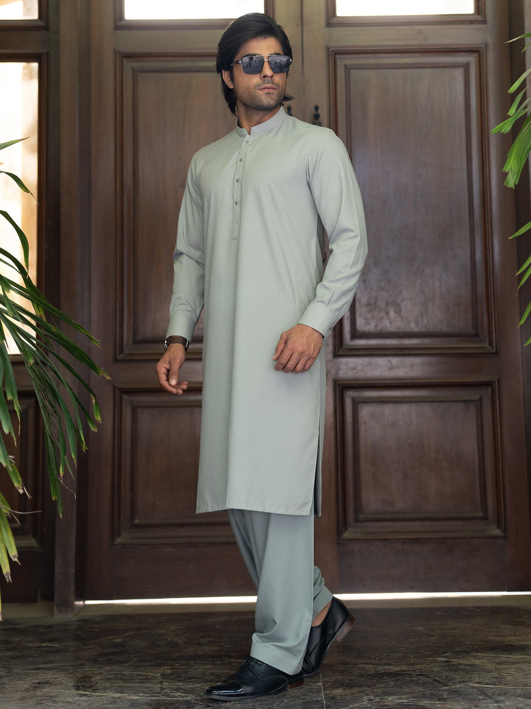 Blended Aluminium Kurta Trouser - J. Junaid Jamshed