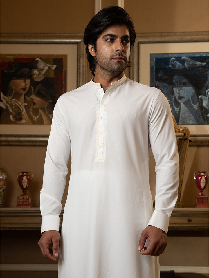 Blended Stripes Blane De Blane Kurta Trouser - J. Junaid Jamshed
